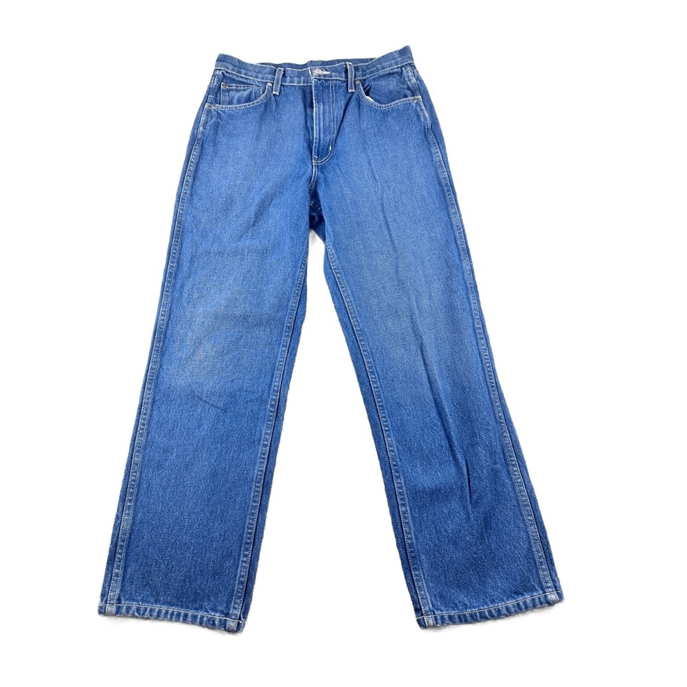 B Sides Jeans Women 28 Blue Straight Denim High Rise 100% Cotton USA Made Office